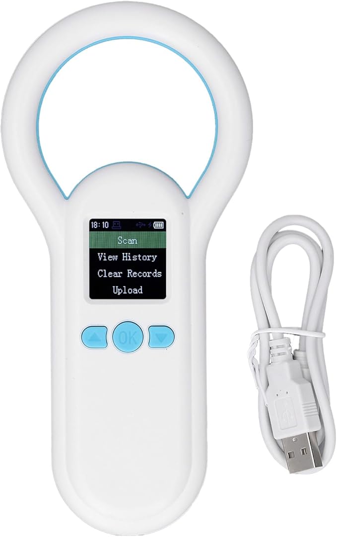 S20 Pet Microchip Scanner, ABS Material with 500 Records Storage, Fast Recognition for Dogs Cats Animal Management