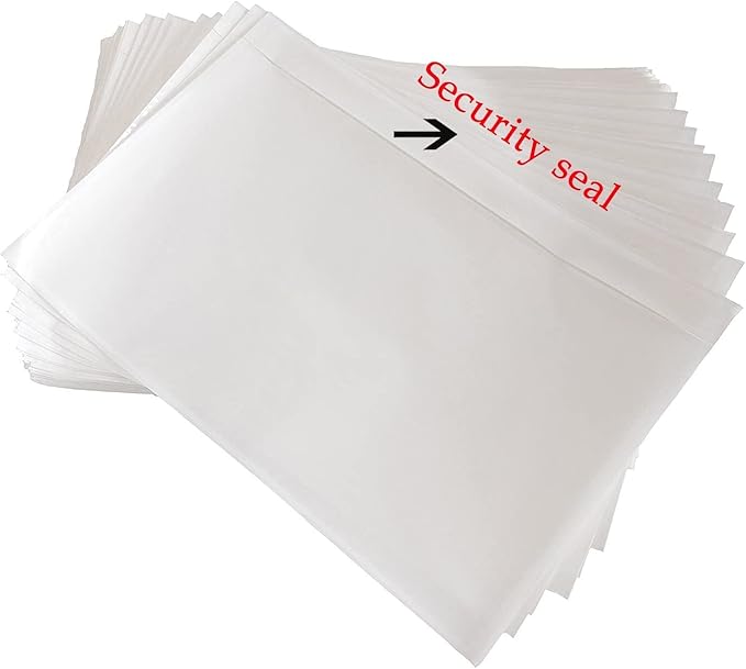 SJPACK 7.5" x 5.5" Shipping Label Sleeves, Clear Adhesive Top Loading Packing List, Label Envelopes Pouches - 500 packs
