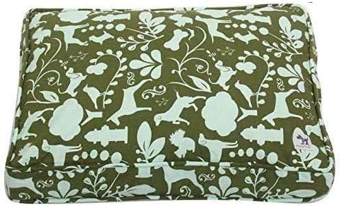 Molly Mutt Sheepy Wool-Filled Crate Pad, GOTS-Certified 100% Organic Cotton Canvas Cover with Soft 100% Natural Wool Insert, Ideal for Dog Bed or Kennel, Amarillo by Morning, 42" x 28" x 2.5"