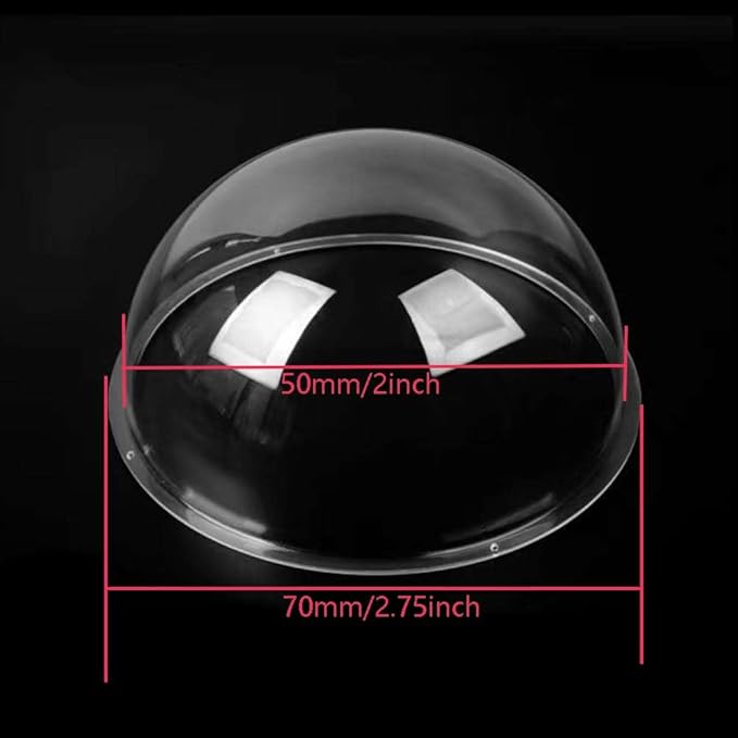 LOTOWELZON 2inch Acrylic Replacement Transparent Clear Camera Dome Cover Security Camera Housing Pet Dog Fence Window Skylight Window (ID50mm*H27mm/2 * 1in)