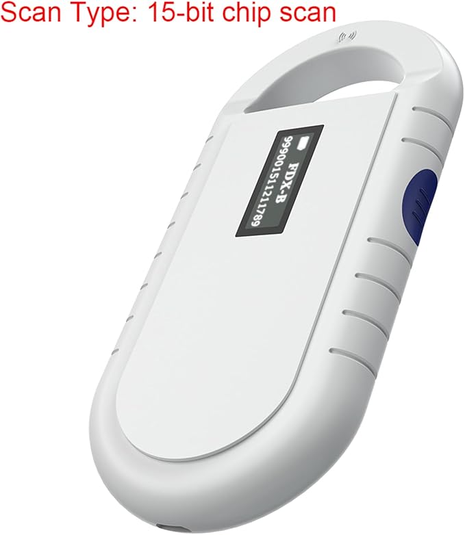 Universal Portable Reader Easy to Operate One to Read for Animal Chip Pet Microchip Scanner for ISO FDXB ID64 Backlight Screen Veterinarians