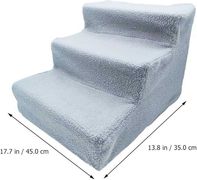 Pet Ladder Dog Stairs Cat Steps Ramp Gray Non-Slip Pet Climb Ladder for Beds and Furniture Suitable for Puppies and Small Dogs
