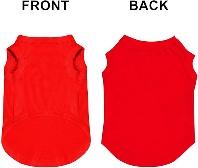 Personalized Dog Shirt Custom Pet T Shirts for Small Large Dogs Customized Puppy Clothes with Name Logo Picture Breathable Pets Sleeveless Vest Apparel Gifts, Red, 5XL