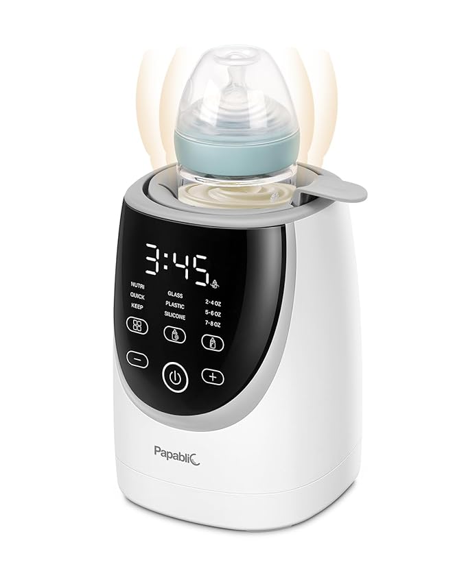 Papablic NutriWarm™ Swirlable Bottle Warmer – Advanced Nutrient-Preserving Warming Technology, Fast and Even Warming for Breastmilk & Formula, Precise Temperature Control, Easy to Use
