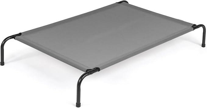 Cooling Elevated Dog Bed Raised Outdoor Dog Cot for Large Dogs,Cooling Pet Cots Bed, Frame with Washable Cooling Breathable Mesh Anti-Slip Feet, Indoor and Outdoor Pet Bed, 50 Inches Light Gray