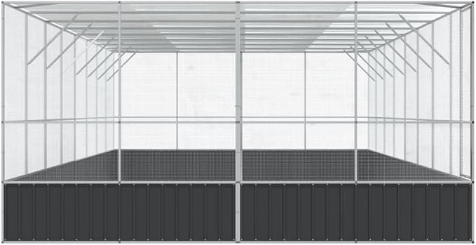 Steel Aviary with Extension, Large Flight King Bird Cage for Cockatiels African Grey Quaker Amazon Sun Parakeets Green Cheek Conures Pigeons Parrot Bird Cage, 327.6"x163"x83.5",-119