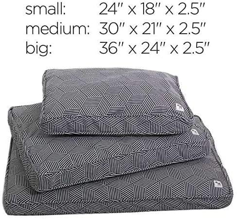 Molly Mutt Sheepy Wool Crate Mat - 100% Cotton Canvas Cover with Temperature-Regulating 100% Natural Wool-Filled Insert Dog Bed - Soft & Supportive Wool-Filled Bed - (24"x18"x2.5", Rough Gem)