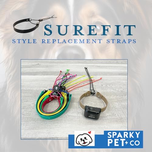 Sparky Pet Co - Surefit ECollar Replacement Strap - Bungee Dog Collar Waterproof -Adjustable -Secure Nexus Wheel Lock-for Electronic Training & Invisible Fence Systems -3/4" (Reflective Purple)