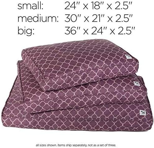 Molly Mutt Sheepy Wool-Filled Crate Pad, GOTS-Certified 100% Organic Cotton Canvas Cover with Soft 100% Natural Wool Insert, Ideal for Dog Bed or Kennel, Royals, 54" x 37" x 2.5"