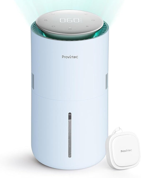 MistFree Smart Humidifier for Bedroom, Evaporative Humidifier No White Dust, Auto Humidity & APP Control, 3L Water Tank Easy to Clean, Sleep Mode, Timing, Humidifiers for Nursery/Baby(Blue)