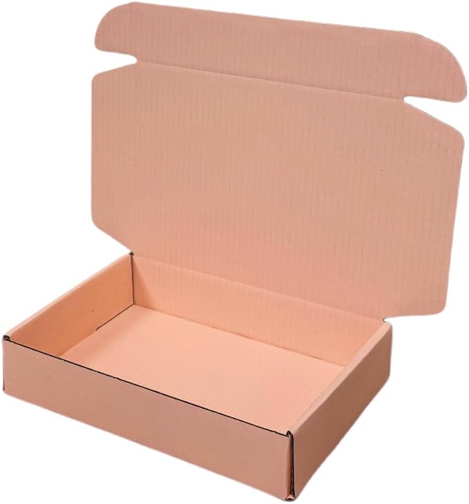 50 Pcs 10.6 x 6.5 x 2 inches Shipping Boxes for Small Business Cardboard Corrugated Mailer Boxes for Shipping Packaging Holidays Craft Gifts Giving Products (Powder Pink, 10.6 x 6.5 x 2")
