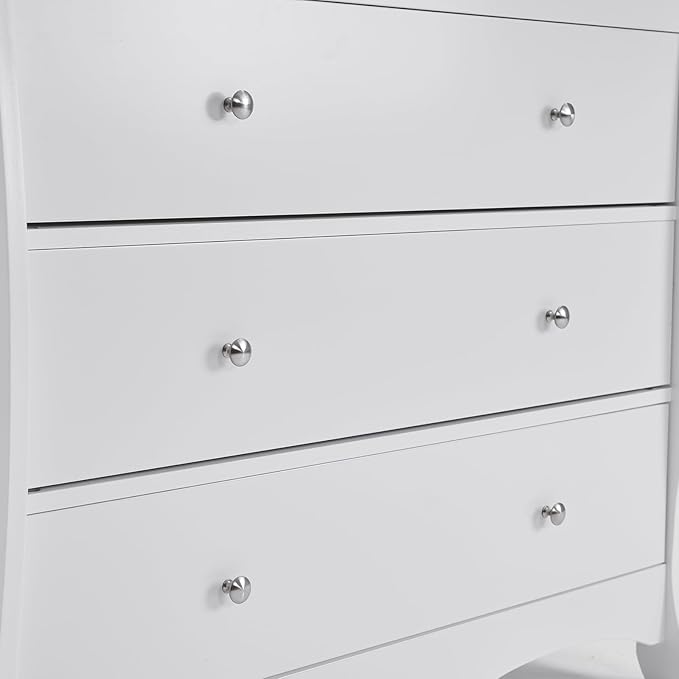 3-Drawer Changing Table, Safety Rails & Strap, Infant Diaper Changing Station with Drawers, Baby Diaper Changing Table Dresser for Nursery, Easy Assembly (White)