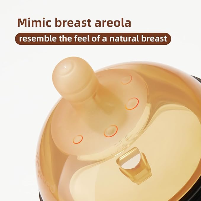 PPSU Natural Breast-Like Bottle with Nipple(10 Months+),10oz，2pack