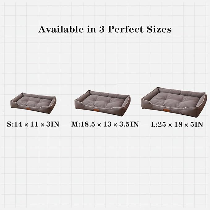 Pet Bed & Dog Beds: Waterproof Dog Bed for Small/Med/Large Dogs/Cats Premium Oxford Cloth, All-Season, Bite-Resistant, Shape-Retaining, Thick PP Cotton, Quick Rebound, Urine-Proof (Large)