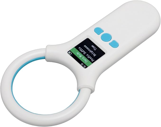 SUNGOOYUE Animal Microchip Scanner, Rechargeable EMID Pet Chip Reader with 1.44 Inch TFT LCD Screen and 500 Records Storage, for Dog Cat Pig Animal ISO11784 11785 FDX B