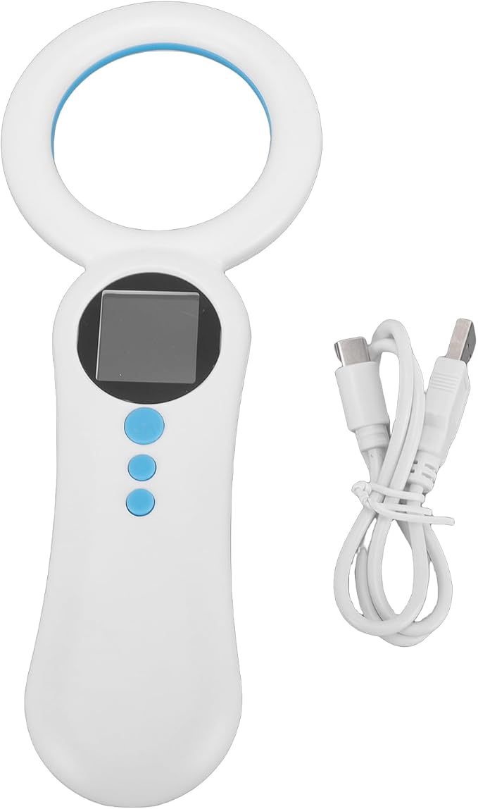 GOWENIC Pet Microchip Scanner, EMID FDX B Animal Reader ISO 11784 11785 Handheld Portable Microchip Reader with 1.44in TFT Screen and USB Upload for Dog Cat Pet ID Chip Detection