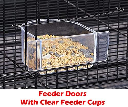 Lot of Breeding Flight Bird Cage for Aviaries Canaries Budgies Finches Lovebird Parakeet (24"x16"x16" Black with Divider)