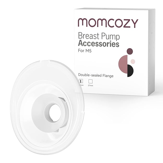 Momcozy Double-Sealed Flange 24mm Compatible with Momcozy M5 Breast Pump. Original M5 Breast Pump Replacement Accessories, 1PC (24mm)