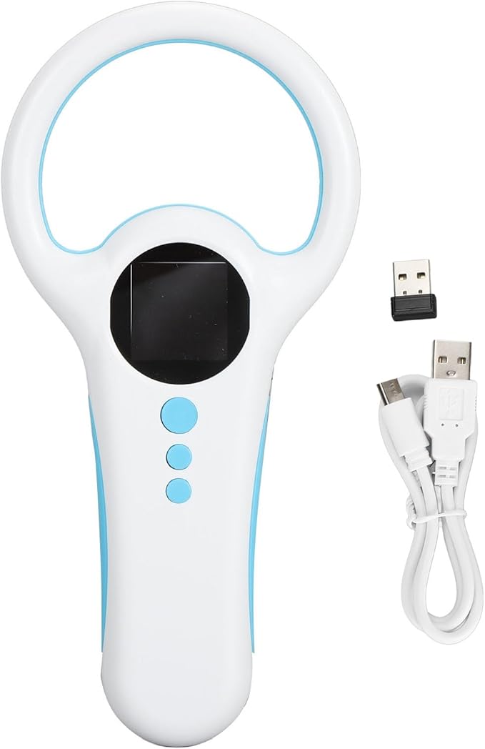 SUNGOOYUE Animal Microchip Reader, Portable Pet Microchip Scanner with Bluetooth 2.4G USB 3 Modes, 1.44 Inch TFT LCD Screen, 500 Labels Storage, for FDX B EMID ISO11784 11785
