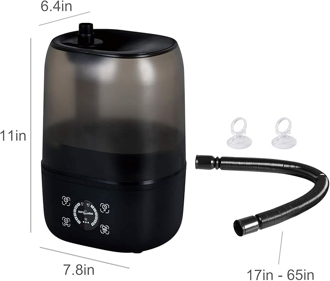 REPTI ZOO 4L Reptile Fogger Mister Tank, Terrariums Digital Tank Timing Humidifier Smart Touch Screen Adjustable Fogger for Reptiles Amphibians Herps