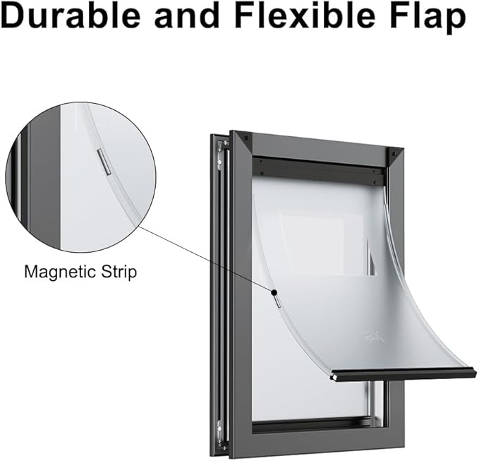 Rescumascer Medium Dog Door for Door, Doggie Door with Aluminum Frame, Dog Door for Medium Dogs and Large Cat up to 30lbs