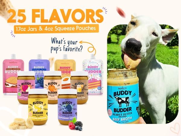 Pumpkin Pup + Ruff Ruff Raw + Barkin Banana Buddy BUDDER, 100% Natural Dog Peanut Butter, Healthy Dog Treats - Made in USA (Set of 3)