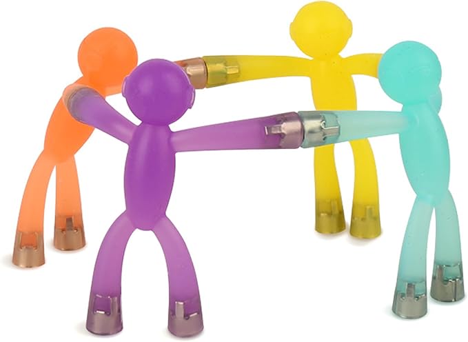 Magnetic Men, Whimsical and Colorful Humanoid Magnetic People Toys, 4pcs, Synthetic Resin