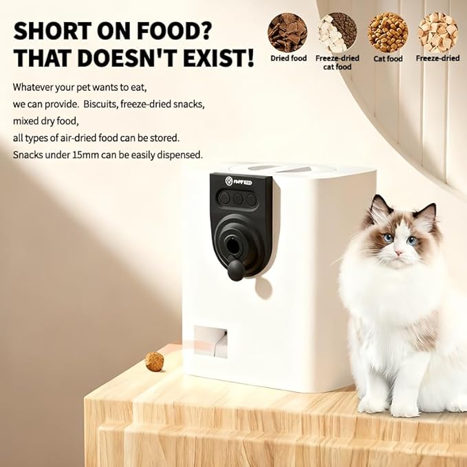 Pet Camera Treat Dispenser, 360°View Dog Camera with Phone App, 5G&2.4G WiFi 2-Way Talk Pet Cam Indoor for Cats Remote Treat Tossing, Motion Alerts, Auto Tracking