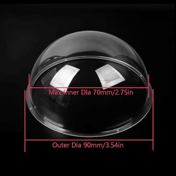 LOTOWELZON 2.75inch Acrylic Replacement Transparent Clear Camera Dome Cover Security Camera Housing Pet Dog Fence Window Skylight Window (ID70mm*H42mm/2.75 * 1.65in)