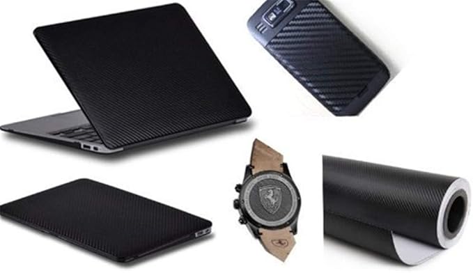 3D Black Carbon Fiber Vinyl Bubble Car Wrap Film Automotive DIY Decals (72" x 60" / 6 FT x 5 FT)