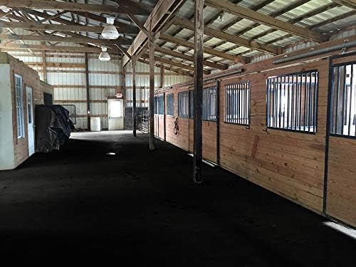 American Floor Tiles - Heavy Duty Stall Tiles - Stable/Horse Tiles - Thick, Durable Rubber Flooring Solid Black 8' x 16' Set 1/2" Thick (32 Tiles Total)