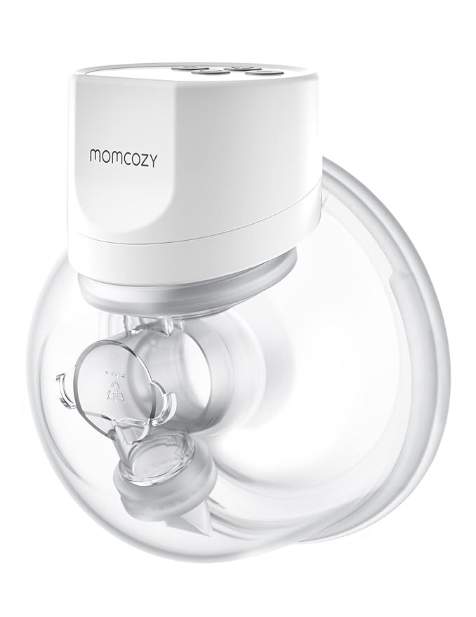 Momcozy Breast Pump S12 Pro Hands-Free, Wearable & Wireless Pump with Soft Double-Sealed Flange, 3 Modes & 9 Levels Double Electric Pump Portable, Smart Display, 24mm, 1 Pack, White