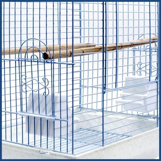 PENN-PLAX Cockatiel & Small Parrot Starter Kit with Birdcage, Cover, and Accessories – Perfect for Cockatiels, Conures, and Small Parrots – Square Dome – White