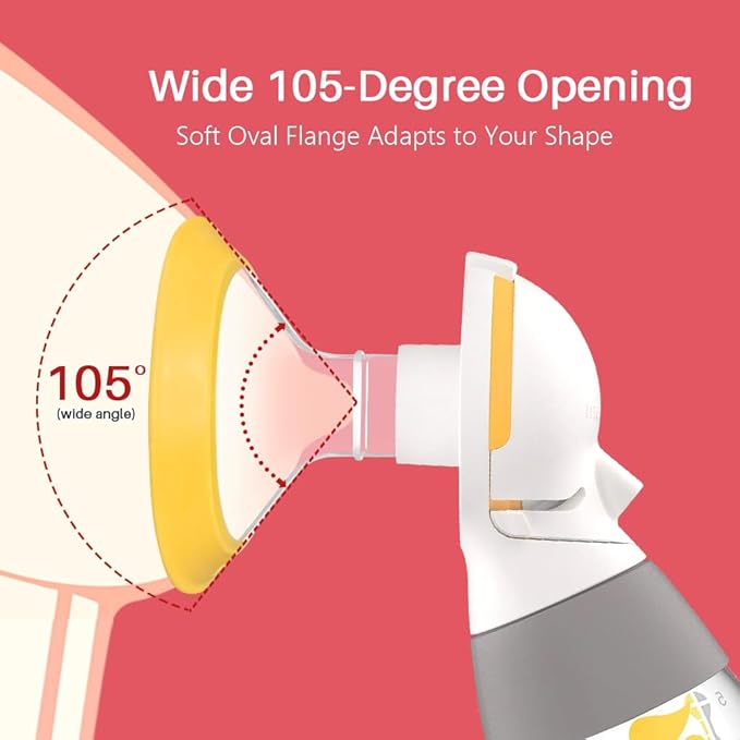 24 mm Oval Flanges Shields Compatible with Medela Pumps, Replacement Parts for Pump in Style, Symphony, Swing Maxi, Harmony and Personalfit Flex–Breast Pump Accessories