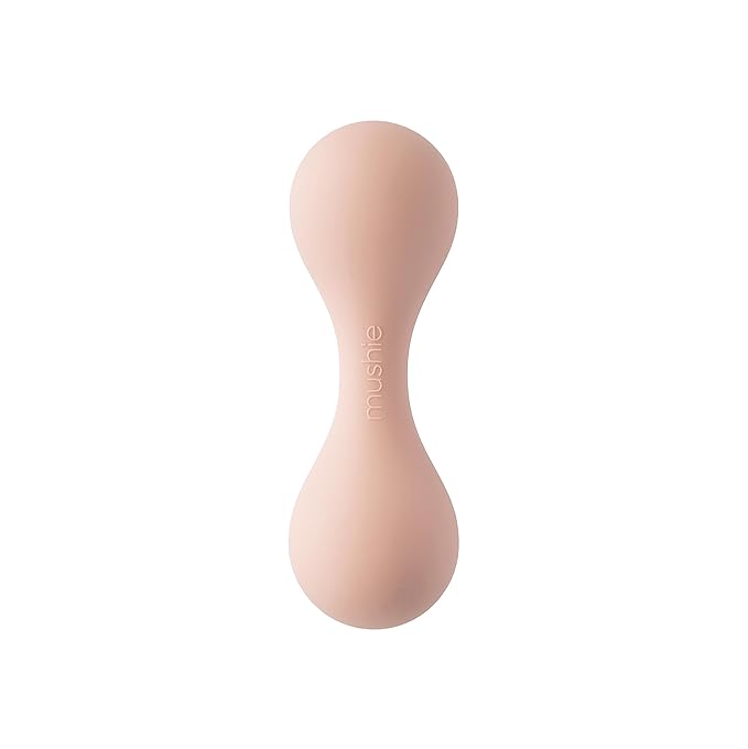mushie Silicone Baby Shaker Rattle Toy | Ages 3+ Months (Blush)