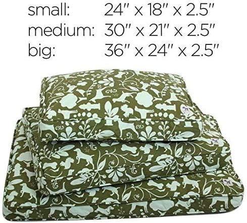 Molly Mutt Sheepy Wool Crate Pad, 100% Cotton Canvas Cover with Soft, Supportive, & Temperature-Regulating 100% Natural Wool-Filled Insert Dog Bed, Crate Mat, Amarillo by Morning, 24"x18"x2.5"