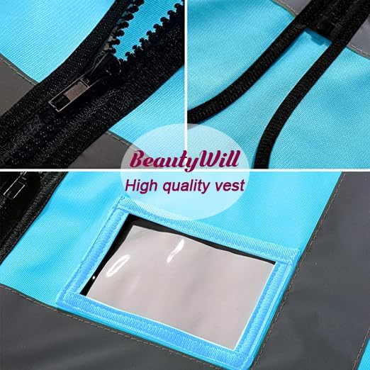 Safety Vest Custom Logo Class2 High Visibility Reflective Vest with 5 Pockets Construction Security Work Vest ANSI/ISEA Standards（Blue，3XL ）