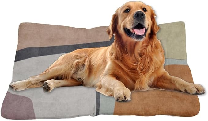 Modern Minimalist Boho Wipeable Dog Bed Furniture Dog Crate Mat Create Pad Chew Resistant Bed for Crate Washable Non-Slip Washable Pad Bedding Mat Pillow Indoor Outdoor 24X18 Inch