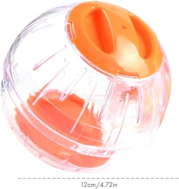 Mini New Cute Dwarf Hamster Running Ball 4.72 Inches Crystal Ball for Hamsters Small Silent Exercise Wheel Cage Accessories for Hamsters Less Than 4 inches 10 cm in Length (Orange)