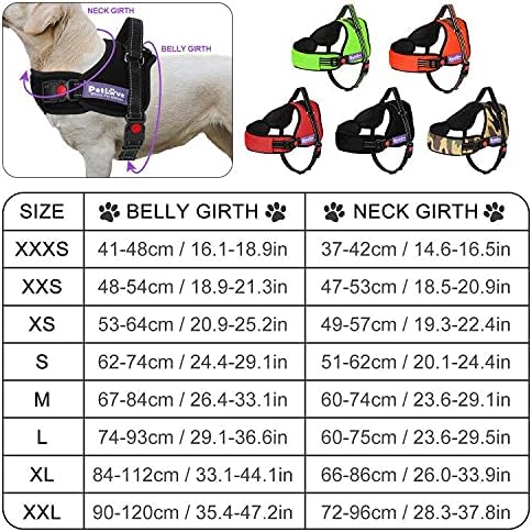 PetLove Dog Harness, Adjustable Soft Leash Padded No Pull Dog Harness for Small Medium Large Dogs, Red