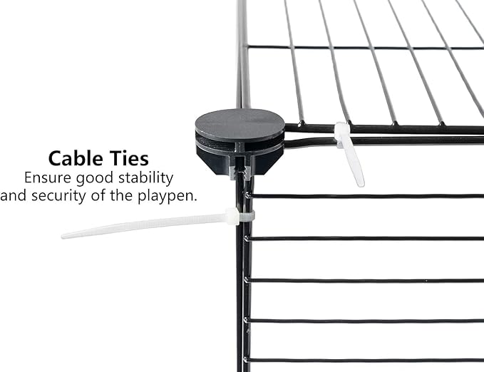DIY Small Animal Playpen, Pet Playpen, Guinea Pig Cages, Rabbit Playpen, Dog Puppy Playpen, Indoor Metal Wire Yard Fence, 15 X 12 Inch, 12 Panels, Black