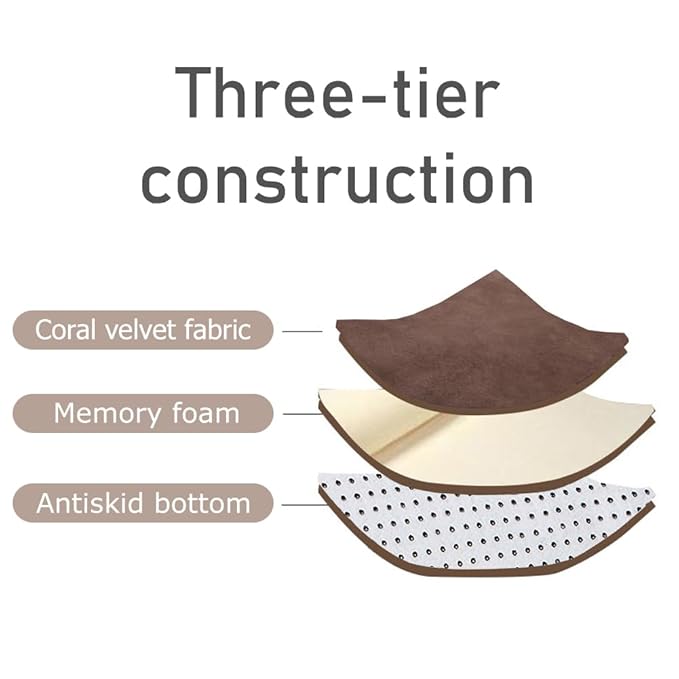Loartee Coral Velvet Crawling Rug (5.0'x 6'8", Coffee) for Toddler Children Play Area Rug Yoga Mat Exercise Pad Carpet
