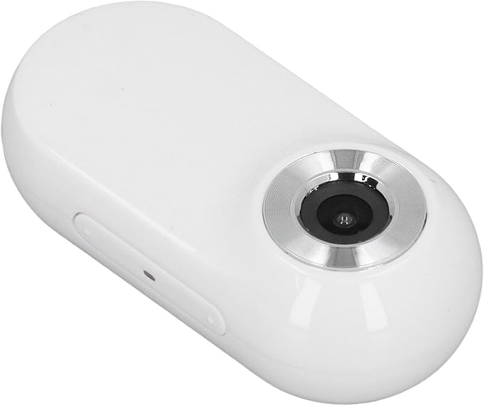 Cat Video Camera,Pet Collar Camera 120 Deg Lens OTG Connection Video Recording Adjustable Magnetic Cat Sport Camera for Outdoor 1920x1080P (White)