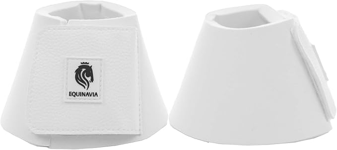 Equinavia Toki Bell Boots for Horses | Neoprene Overreach Boots - White - XXL