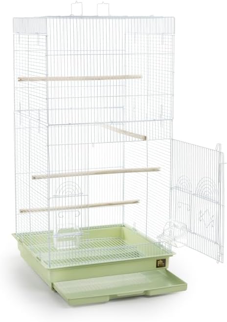 Neo-Classical Nostalgia Tall Cage with Elegant Design, Spacious Interior, Durable Construction, and Vertical Layout Sage Green