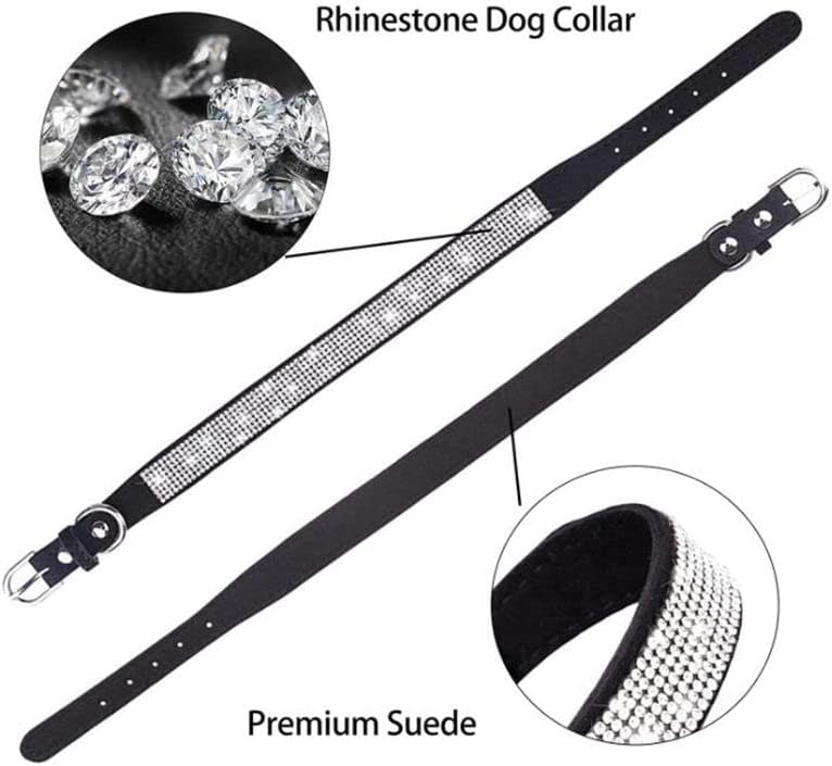Rhinestone Dog Collar for Small Dogs, Bling Diamond Fancy Crystal Glitter Pretty Jewel Pet Puppy Collars for XXS XS Small Medium Large Breed Girl Dogs Female Cats Kitten, Purple XSmall