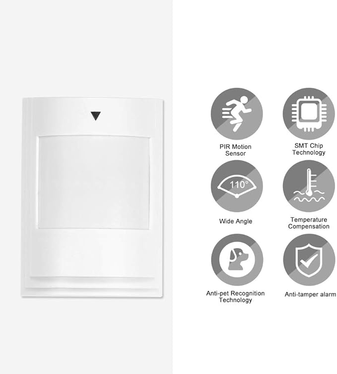 Pet Immune Wired Alarm with Infrared Motion Sensor Dual Infrared Detector Immune with Anti Tamper Alarm Function Suitable for pet Owners who Need Detection