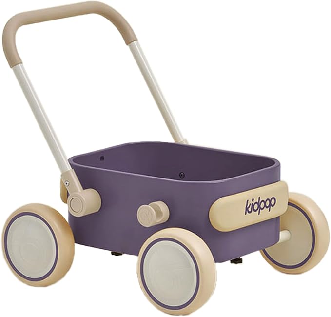 Kidpop PULA 2-in-1 Push and Pull-Along Wagon, Baby Push Walker for First Learner from 7 Month to 4 Year, One Year Birthday Gifts, Sturdy and Safe, Indoors and Outdoors (Purple)