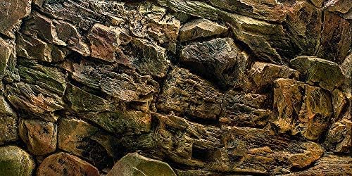 Rock Wall Aquarium Background Poster PVC Fish Tank Decor Landscape 24 36 48 72 (24" x 12"/ 61 x 30cm)