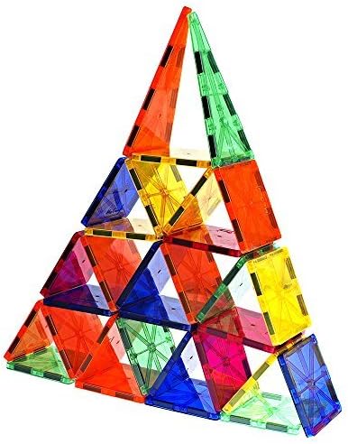 Magnet Tiles - Clear Magnetic 3D Building Blocks - Educational Toys, Games, Activities, Puzzles - Creativity, Motor Skills, Learning Shapes - Plastic Storage Bin, 2 Car Base - 186 Pieces